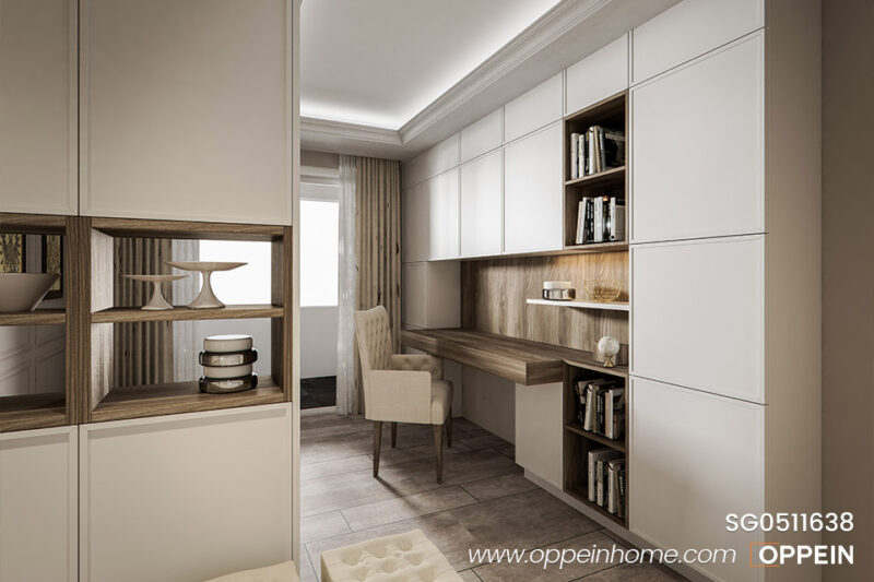 Contemporary Concise Design White Lacquer Bookcase SG0511638 01
