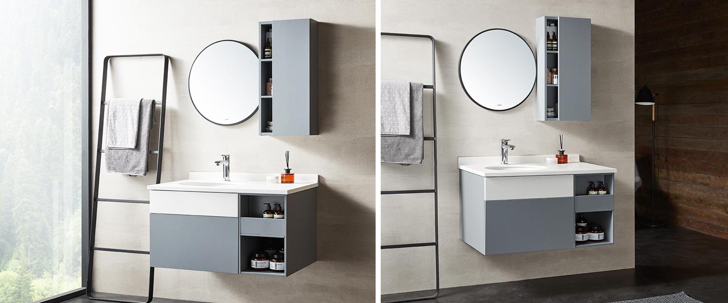 Modern Melamine Bathroom Mirror Cabinet PCWY19001 3