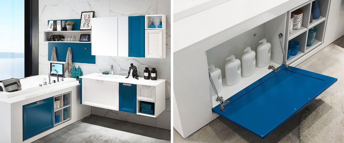Transitional Blue Lacquer Bathroom Vanity PLWY17102 2