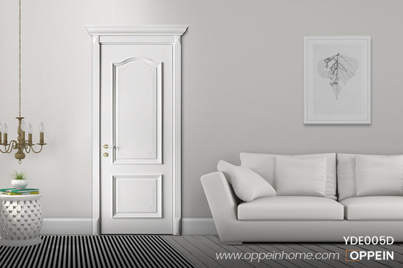 White Lacquer European Wooden Interior Door YDE005D 01