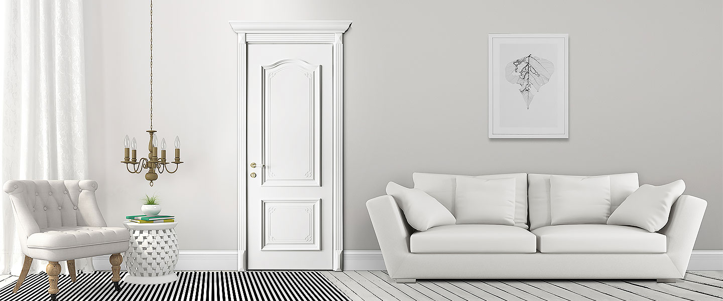 White Lacquer European Wooden Interior Door YDE005D 02