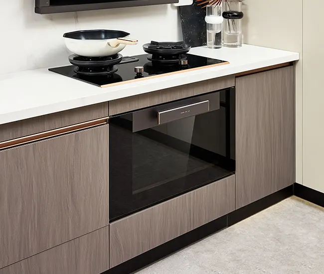 latest minimalist handleless beige kitchen cabinets design 6
