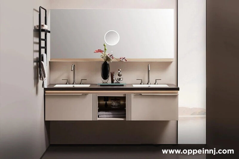mirrored bathroomvanity with sink 1