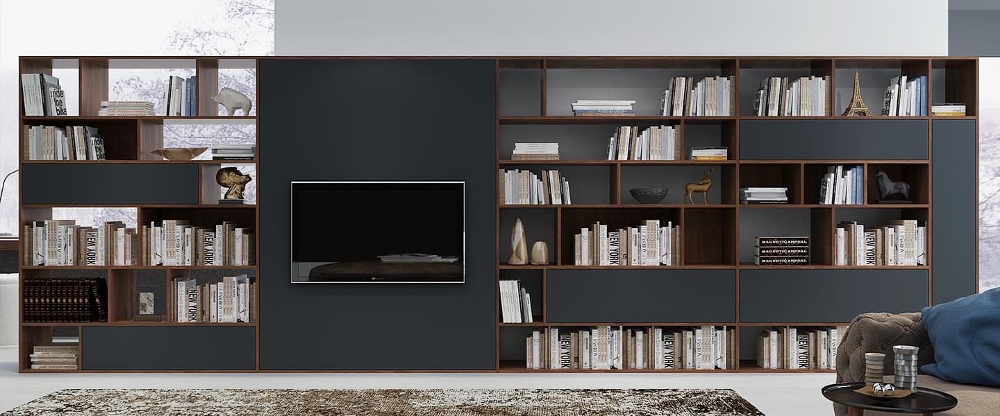 Modern Large TV Bookshelf Wall Unit TV17 L02 3