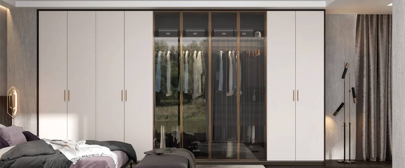 modern matte lacquer wardrobe with glass door yg20 l02 2