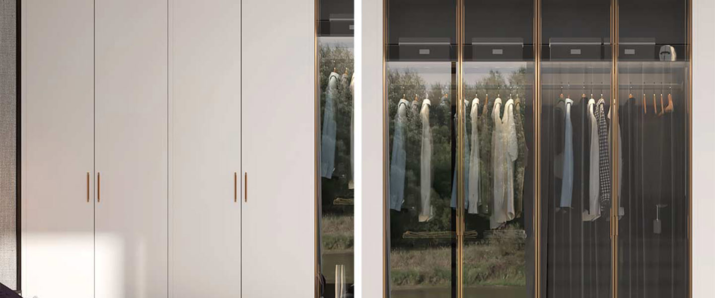 modern matte lacquer wardrobe with glass door yg20 l02 4